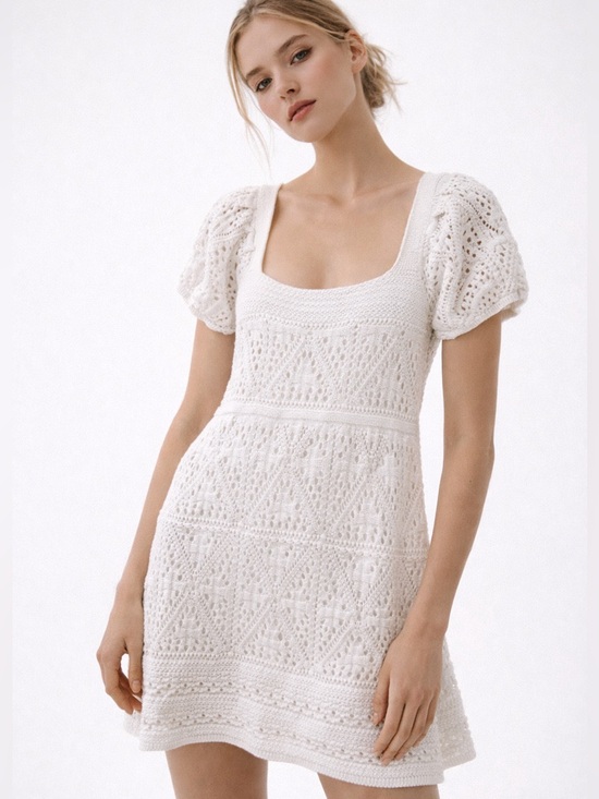 Zara Dresses & Skirts - Zara White Crochet Style Dress